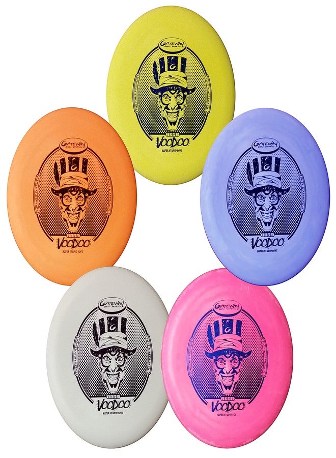 Gateway Voodoo Disc Golf Putter 5 Pack (SSS) - Yellow, Orange, Pink, Purple - Image 1