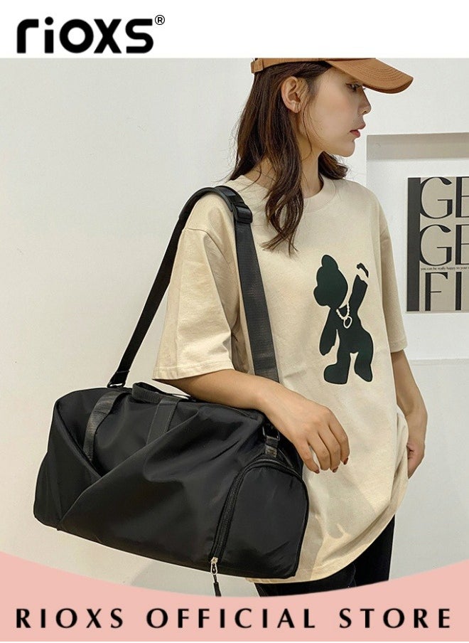 RIOXS 43*25*30cm Travel Bag, Carry-on Crossbody Luggage Bag, Dry and Wet Separated Carry-on Bag, Weekender Bag with Shoe Compartment, Suitable as Gym Bag, Carry-on Luggage, Travel Bag, Weekend Overnight Bag, Personal Items Bag  - Image 5
