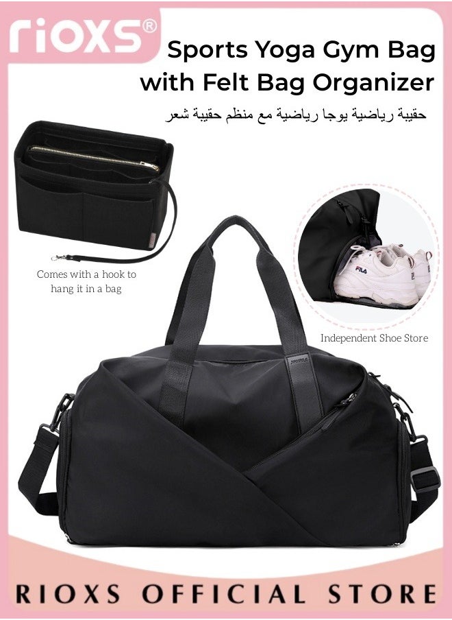 RIOXS 43*25*30cm Travel Bag, Carry-on Crossbody Luggage Bag, Dry and Wet Separated Carry-on Bag, Weekender Bag with Shoe Compartment, Suitable as Gym Bag, Carry-on Luggage, Travel Bag, Weekend Overnight Bag, Personal Items Bag  - Image 2