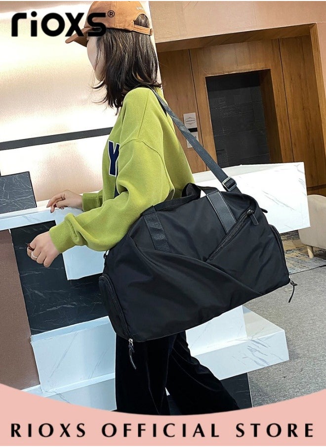 RIOXS 43*25*30cm Travel Bag, Carry-on Crossbody Luggage Bag, Dry and Wet Separated Carry-on Bag, Weekender Bag with Shoe Compartment, Suitable as Gym Bag, Carry-on Luggage, Travel Bag, Weekend Overnight Bag, Personal Items Bag  - Image 3
