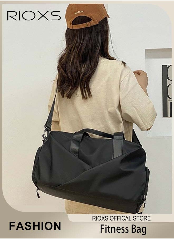 RIOXS 43*25*30cm Travel Bag, Carry-on Crossbody Luggage Bag, Dry and Wet Separated Carry-on Bag, Weekender Bag with Shoe Compartment, Suitable as Gym Bag, Carry-on Luggage, Travel Bag, Weekend Overnight Bag, Personal Items Bag  - Image 1