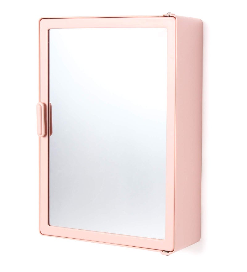zahab HiFi Plastic Bathroom Cabinet Pink Single Door 12 x 4 x 16 inch - Image 1