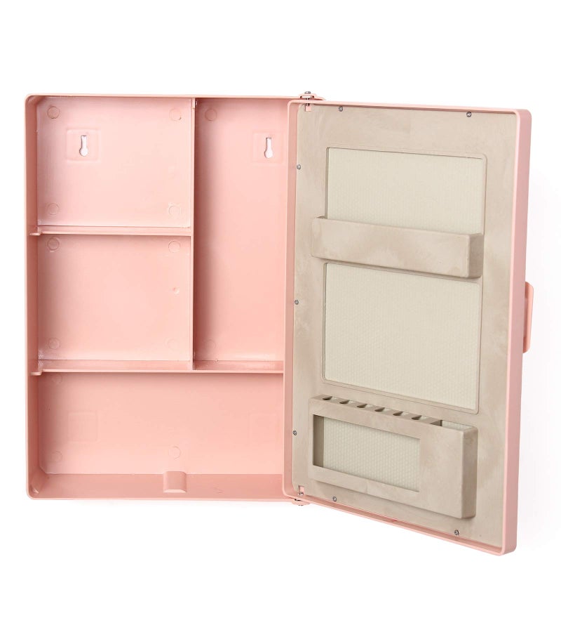 zahab HiFi Plastic Bathroom Cabinet Pink Single Door 12 x 4 x 16 inch - Image 5