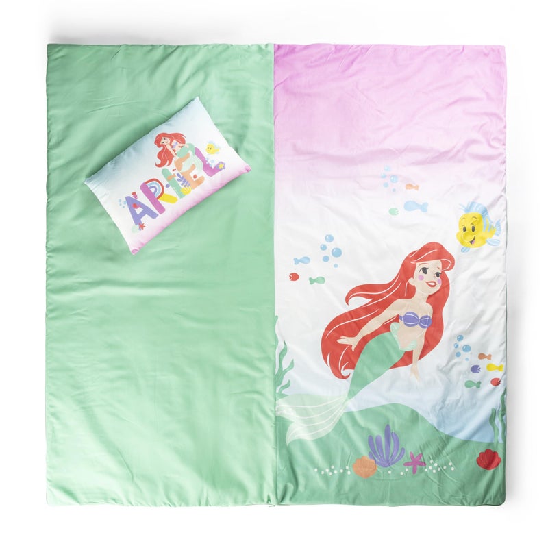 Jay Franco Kids Slumber Bag And Pillow - 54 X 27 Inch Comfy Indoor Sleeping Bag For School And Sleepovers  2 Piece Set  Multi - The Little Mermaid - Image 4