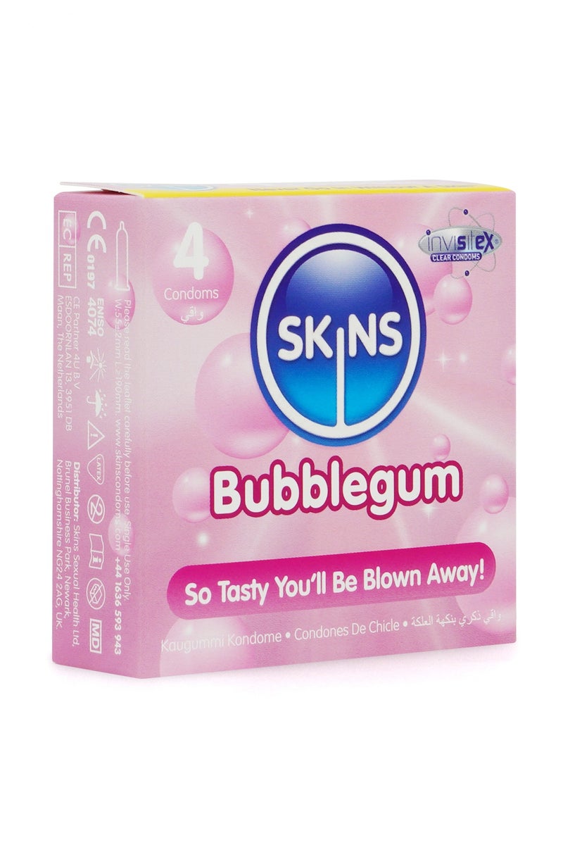 سكينز واقي ذكري بنكهة العلكه 4 حبات - Image 3