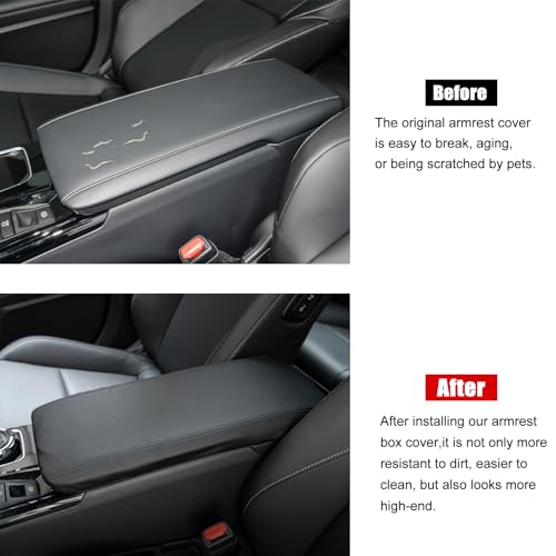 CKE for 9th Gen Camry LE SE XLE XSE Compatible with Toyota Camry 2025 Accessories Car Center Console Organizer Box Cover Armrest Cover Glove Tray Protector -Black Stitches - Image 3