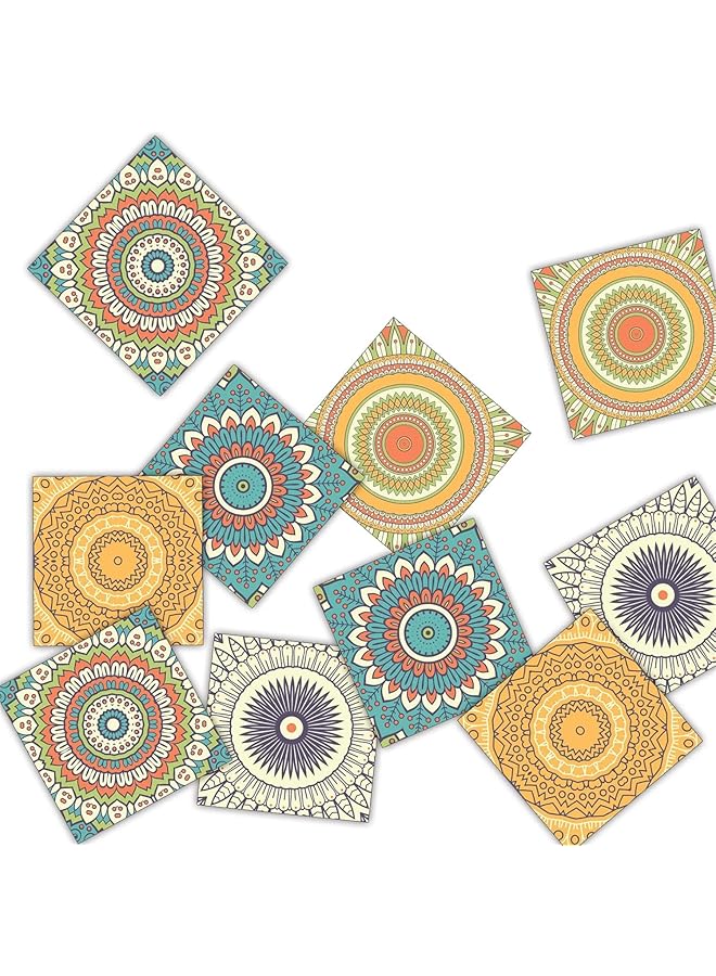 erorex Mosaic Wall Tile Stickers 10Pcs Moroccan Peel And Stick Vinyl Wallpaper Tile Decals 15X15Cm Tile Transfers Sticker For Background Kitchen Bathroom Self Adhesive Peel Splashback Decals - Image 1