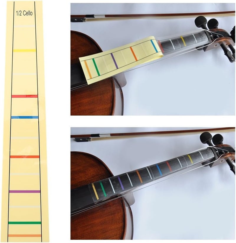 PERLMAN Cello Fingerboard Sticker Guide � Fret Position Decal Markers for Beginners | Finger Placement Labels for Practice & Learning (4/4) - Image 5