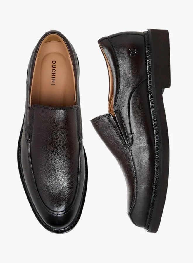 Duchini BROWN Men'S Leather Solid Slip-On Loafers for Men | Best Price UAE