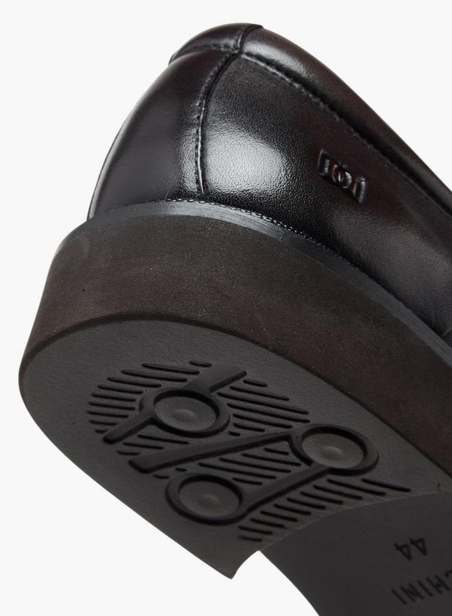 DUCHINI Men'S Leather Solid Slip-On Loafers - Image 5