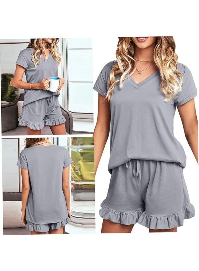 هوم توبيا مجموعة بيجامات حريرية قصيرة نسائية حصرية مع هودج ريشتة - أنيقة، مريحة، قابلة للتنفس، ملابس نوم كاجوال، مثالية للنوم، الاسترخاء في المنزل، مجموعات نوم الصيف، ملابس نسائية رائجة - Image 3