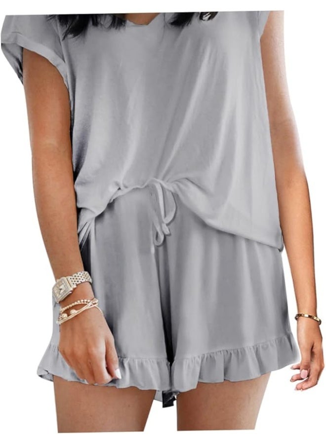 هوم توبيا مجموعة بيجامات حريرية قصيرة نسائية حصرية مع هودج ريشتة - أنيقة، مريحة، قابلة للتنفس، ملابس نوم كاجوال، مثالية للنوم، الاسترخاء في المنزل، مجموعات نوم الصيف، ملابس نسائية رائجة - Image 5