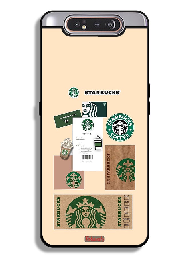 Tolwak Samsung Galaxy A80 Protective Case Cover Coffee Sticker - Image 1