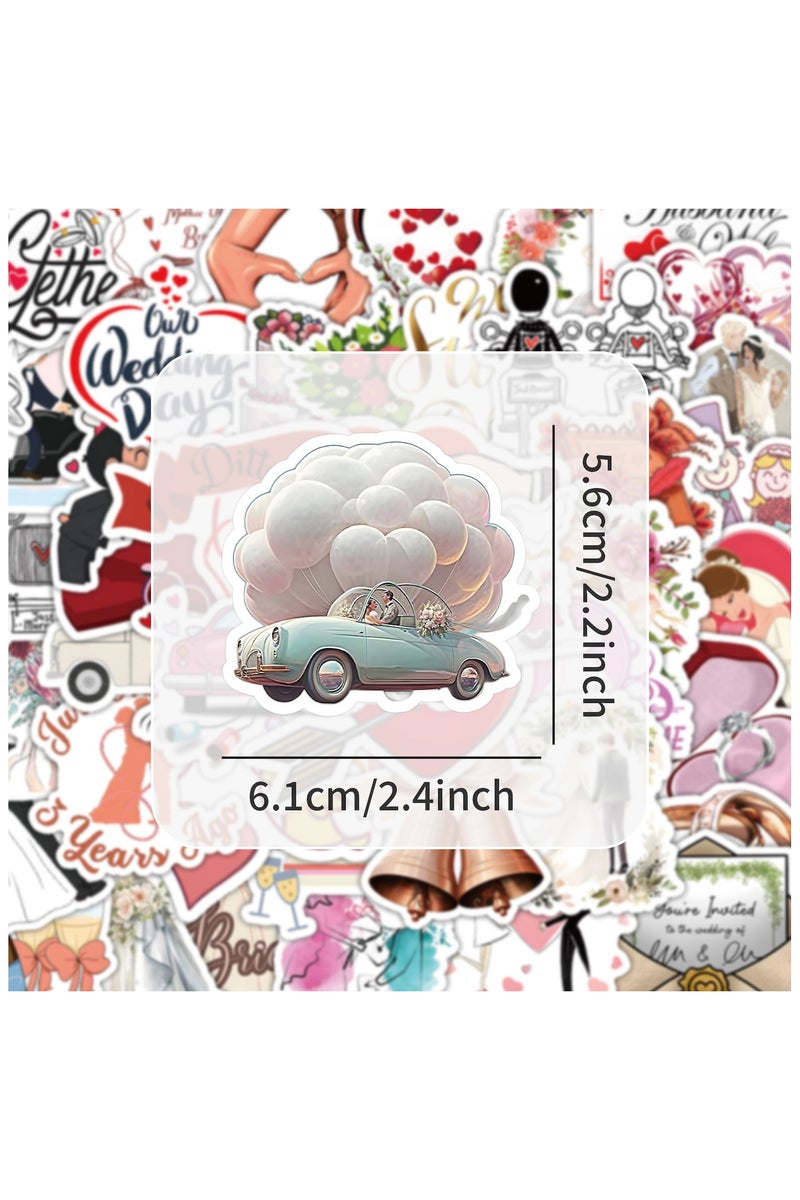 ORAINBOW 50 Pcs Wedding Celebration Stickers Wedding Ceremony Waterproof Vinyl Decals for Water Bottles Laptop Luggage Cup Mobile Phone Skateboard Decor - Image 5