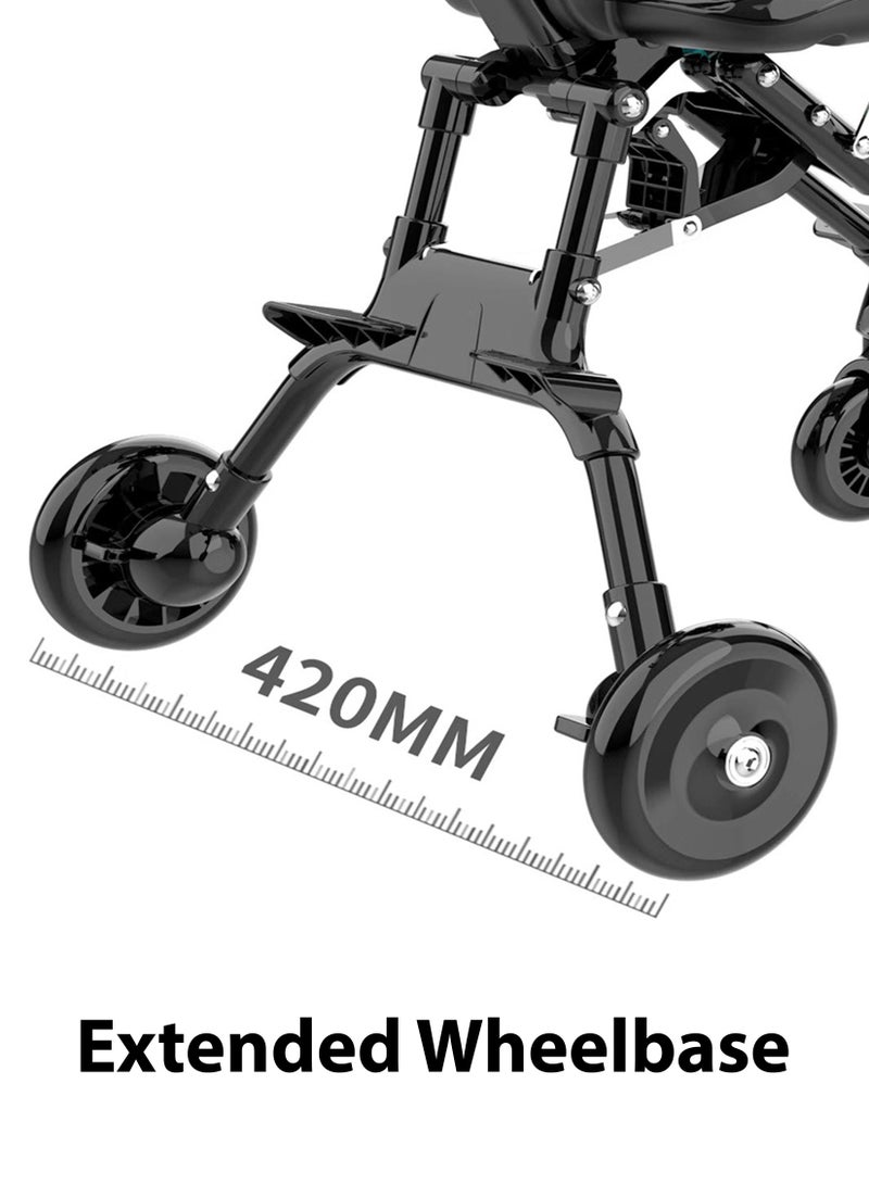 Portable Baby Stroller Lightweight Compact Travel with Adjustable Handles and Backrest One Hand Foldable Easy Overhead Airplane Car Trunk Storage Airport Shopping Walking Pocket Stroller Cart Toddler  - Image 4
