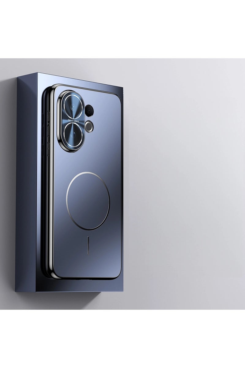 عام "غطاء حماية مناسب لهاتف vivo S30 Promini - جراب واقي بطبقة ليزر كهربائية ماتة مع حلقة مغناطيسية دقيقة، وهيكل كامل الحواف مقاوم للسقوط والخدوش." - Image 1