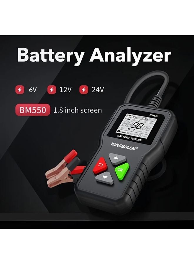 اختبار بطارية السيارة BM550 6 فولت 12 فولت 24 فولت CCA 100-2000 نظام الكشف ABS راتنج دقة 0.01 الطاقة بالسلك - Image 4