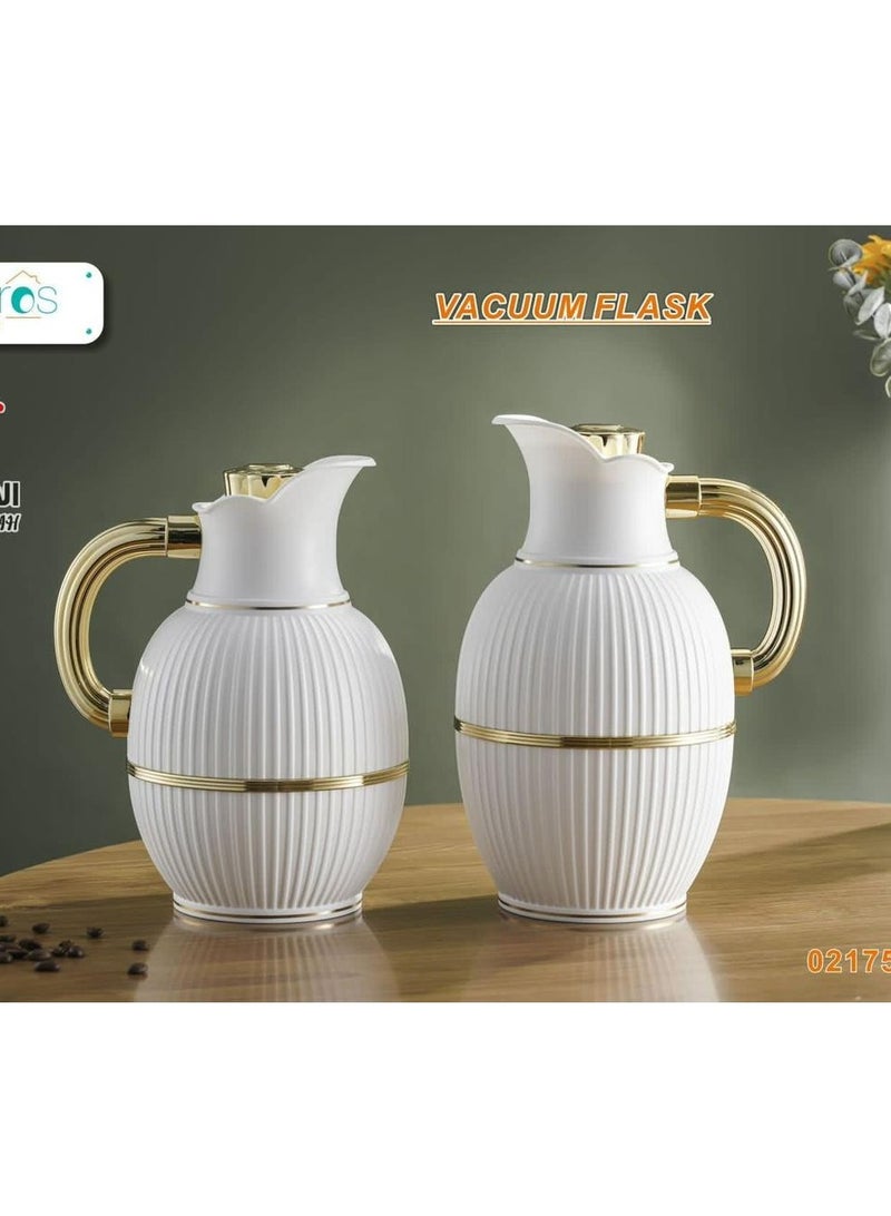 petros A new design two-piece thermos set for tea and coffee from Petros, white/gold