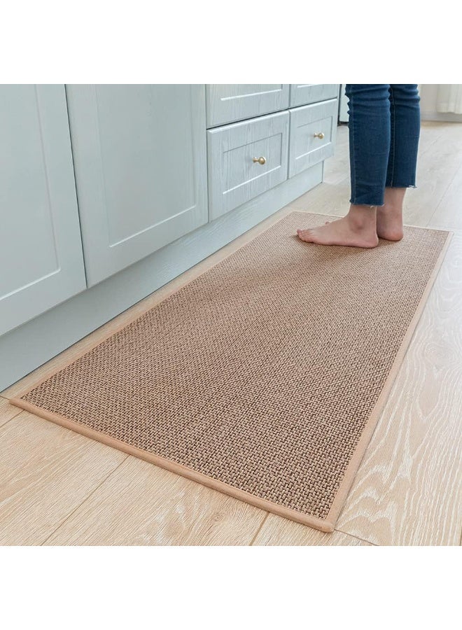 Kitchen Rugs and Mats Non Skid Washable, Absorbent Runner Rugs for Kitchen, Front of Sink, Kitchen Mats for Floor (Beige, 20"x47") - Image 1