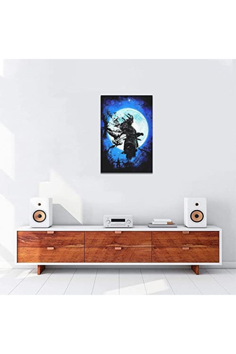 SweetFox ALAYRA Japanese Samurai Wall Art Pictures Decor Armored painting Canvas Prints Bushido Inspirational Poster Artwork Modern Home Framed for Bedroom Living Room Office Bedroom, 16'x24' - Image 4