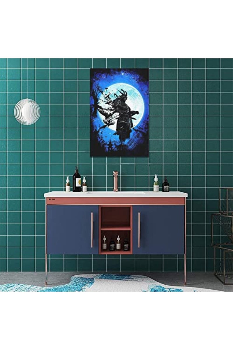 SweetFox ALAYRA Japanese Samurai Wall Art Pictures Decor Armored painting Canvas Prints Bushido Inspirational Poster Artwork Modern Home Framed for Bedroom Living Room Office Bedroom, 16'x24' - Image 5