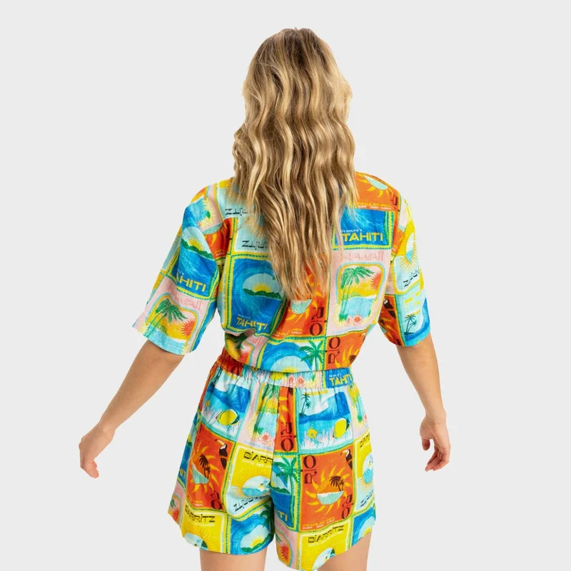 روكسي Atlas Sunburn Tones Elastic Waist Shorts - Women