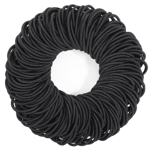 Anezus 200 Pcs Hair Ties for Women Girls Hair Elastics Hair Bands Ponytail Holders Hair Rubber Bands for Thick Straight Curly Hair Black - Image 1