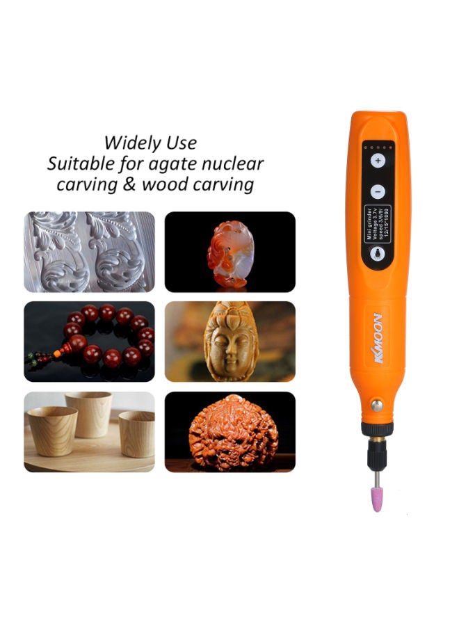 NIBEMINENT 5-Speed Adjustment Mini Electric Grinder Tool Orange 8x3.25cm - Image 3