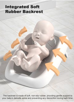 BAYBEE Baby Bath Seat Chair For Newborn Babies And Height Adjustable Toddlers Baby Shower Seater For Kids 0-12 Months Grey  - Image 3