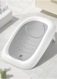 BAYBEE Baby Bath Seat Chair For Newborn Babies And Height Adjustable Toddlers Baby Shower Seater For Kids 0-12 Months Grey  - Image 1