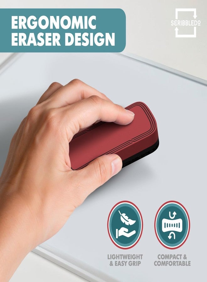 SCRIBBLEDO Dry Erase Eraser Boho Magnetic White Board Eraser for Streak-Free Cleaning for Dry-Erase Whiteboard Multi Pack for Classroom Office & Home 2 Pack - Image 4