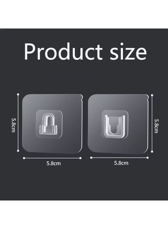 10 pairs of strong adhesive hooks, traceless buckle, punch-free, multi-functional waterproof, suitable for bathroom, kitchen, home, wall hanging, mobile phone adhesive hook, practical hook  - Image 2
