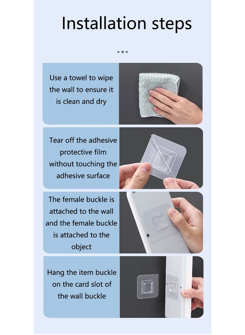 10 pairs of strong adhesive hooks, traceless buckle, punch-free, multi-functional waterproof, suitable for bathroom, kitchen, home, wall hanging, mobile phone adhesive hook, practical hook  - Image 5