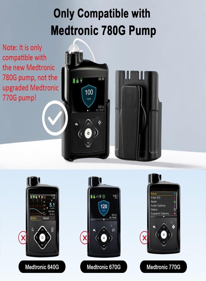 APDTEK علبة مضخة APDTEK Medtronic 780g مع مشبك حزام دوار 360 درجة، ملحقات Medtronic 780g لمرضى السكري، ملحقات علبة حامل مضخة الأنسولين متوافقة فقط مع MiniMed 780G - غير متوافقة مع 770G المُطوّر - Image 2