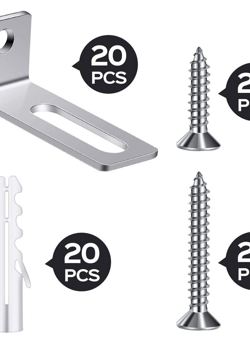 Excefore Whiteboard Installation Kit - 20 Set Wall Hanging Hardware - Hanger Supports, Screws, and Expansion Tubes - Ideal for Whiteboards in School and Office.  - Image 2