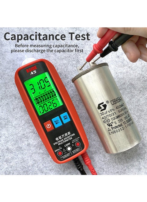 Digital Multimeter Professional Voltage Current Resistance Frequency Capacitance Diode Temperature Capacitance Measurement Test Meter Temp Detector Multitester Digital Backlight Display Tester