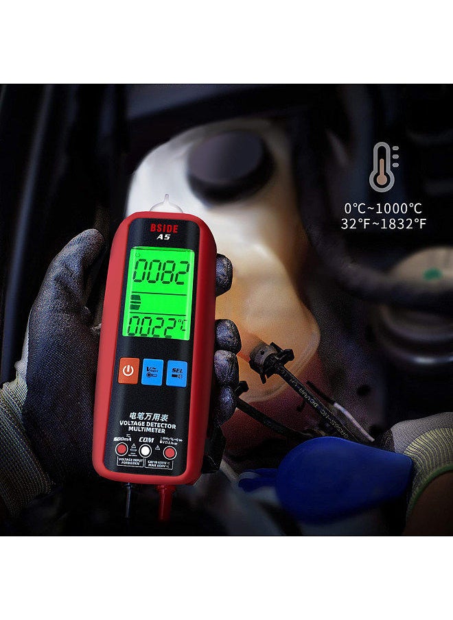 Digital Multimeter Professional Voltage Current Resistance Frequency Capacitance Diode Temperature Capacitance Measurement Test Meter Temp Detector Multitester Digital Backlight Display Tester