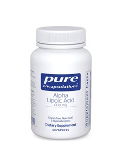 بيور إنكابسيليشن حمض ألفا ليبويك 600 مجم من Pure Encapsulations - مكمل حمض ألفا ليبويك لدعم الكبد ومضادات الأكسدة وصحة الأعصاب وصحة القلب والأوعية الدموية ودعم الكربوهيدرات - حمض ألفا ليبويك الممتاز - 60 كبسولة  - Image 1