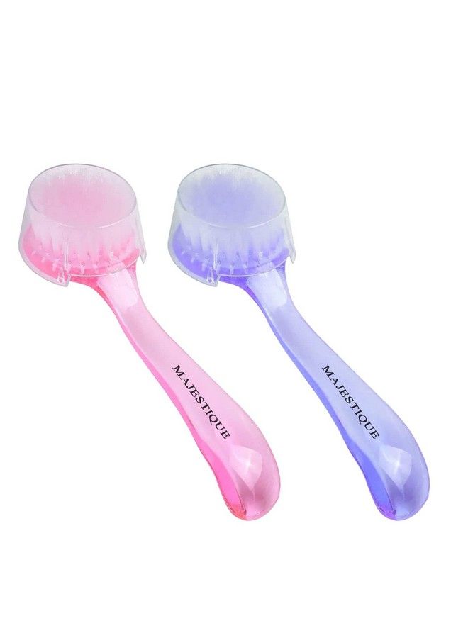 MAJESTIQUE 2Pcs Facial Cleansing Brush Face Cleaning Brush Face Scrub Brush Exfoliator Brush For Makeup Skincare Removal Face Wash Brush For Women Men (Color May Very) - Image 1
