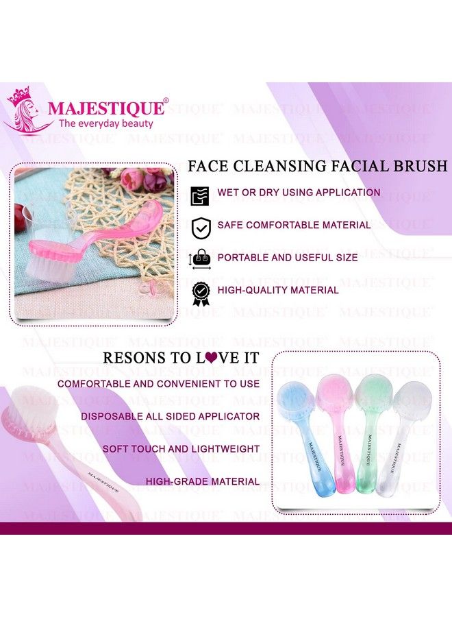 MAJESTIQUE 2Pcs Facial Cleansing Brush Face Cleaning Brush Face Scrub Brush Exfoliator Brush For Makeup Skincare Removal Face Wash Brush For Women Men (Color May Very) - Image 5
