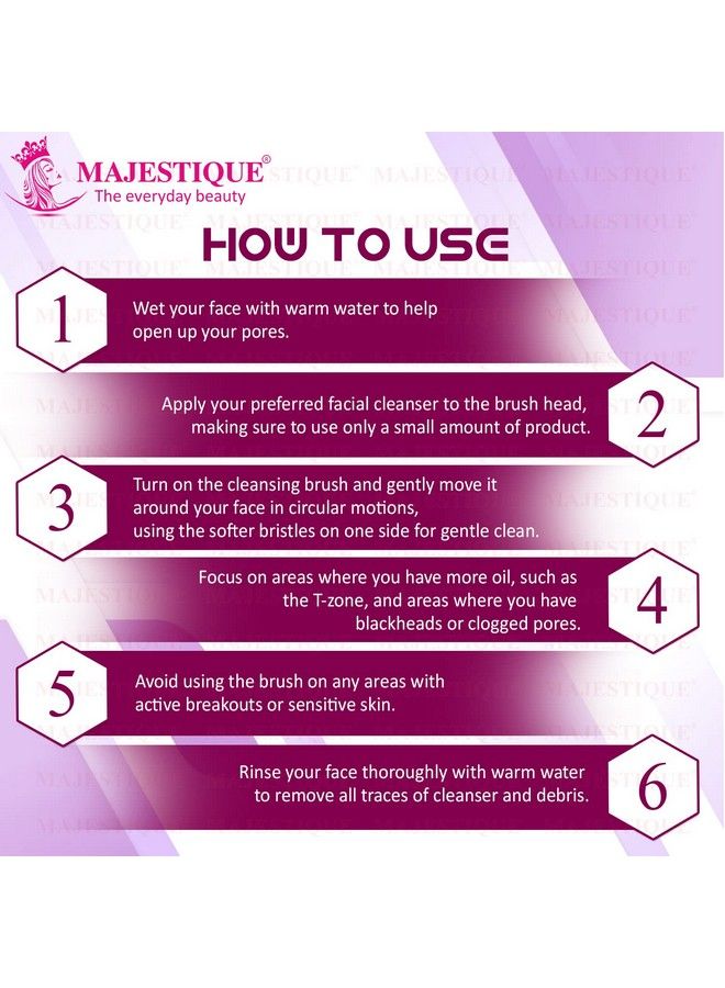 MAJESTIQUE 2Pcs Facial Cleansing Brush Face Cleaning Brush Face Scrub Brush Exfoliator Brush For Makeup Skincare Removal Face Wash Brush For Women Men (Color May Very) - Image 4