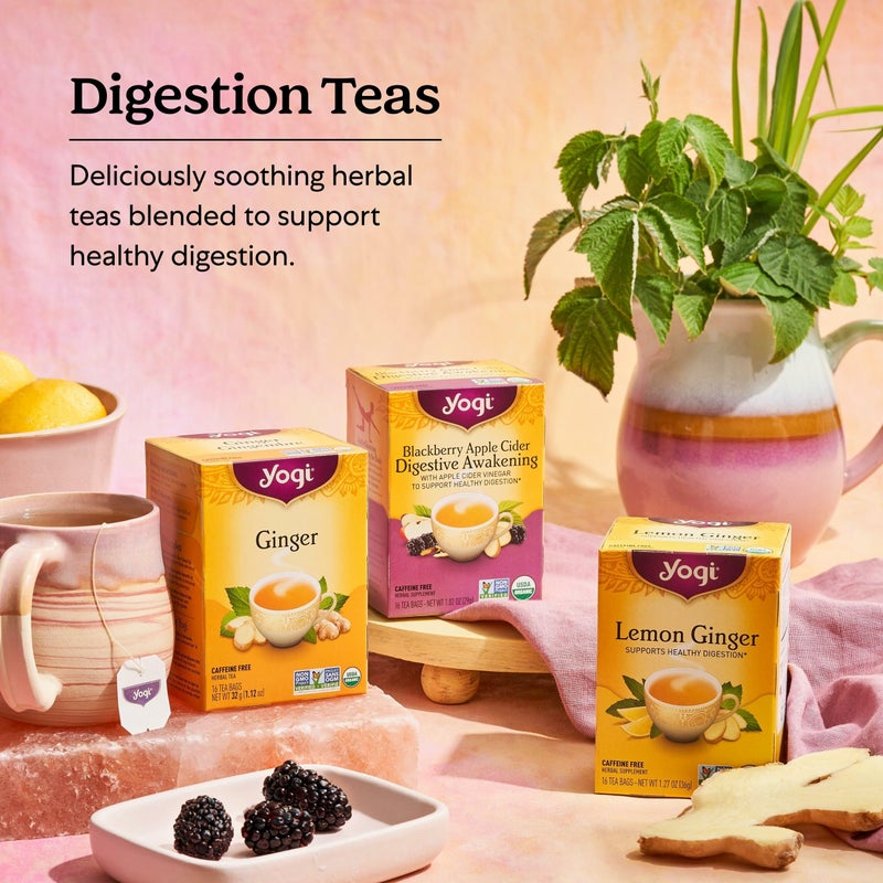 Yogi Tea Ginger Variety Sampler - 16 Bags per Pack (3 Packs) - Caffeine-Free, Organic Nausea Relief Teas â€“ Supports Digestion - Includes Ginger, Mango & Lemon Flavors - Image 5