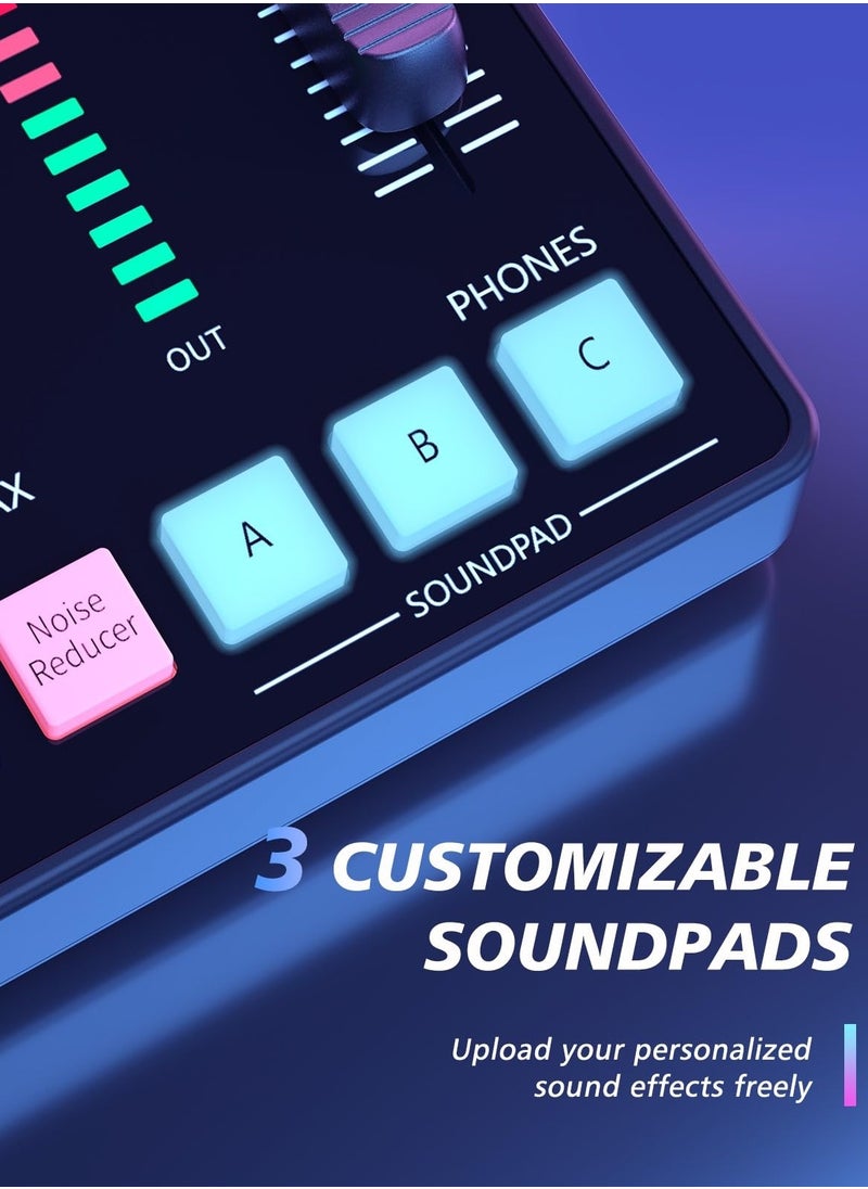 Maono - Streaming Audio Mixer/Live sound card/Audio Interface with Pro-preamp/Bluetooth/Built-in Battery/Noise Cancellation/48V Phantom Power for Live Streaming/Podcast Recording/Gaming - Image 1