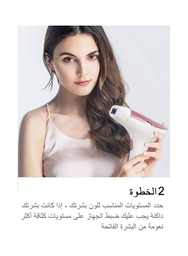 ملاي جهاز إزالة الشعر المنزلي بتقنية IPL مع 3 مصابيح HR وردي - Image 4