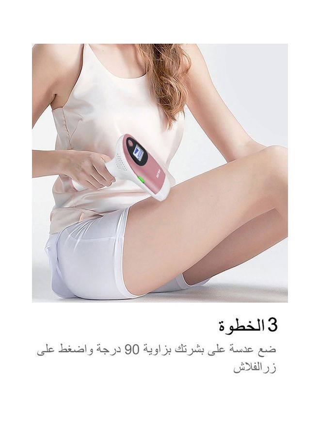 ملاي جهاز إزالة الشعر المنزلي بتقنية IPL مع 3 مصابيح HR وردي - Image 5