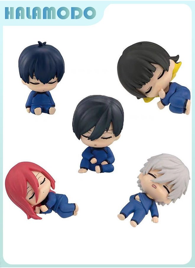 HALAMODO Mystery Box! Blue Lock 5-Piece  Chibi Sleep Set, Bachira, Nagi and Chigiri , Adorable Anime Nap Ensemble, Desk Ornament and Whimsical Birthday Gift 5cm  - Image 1