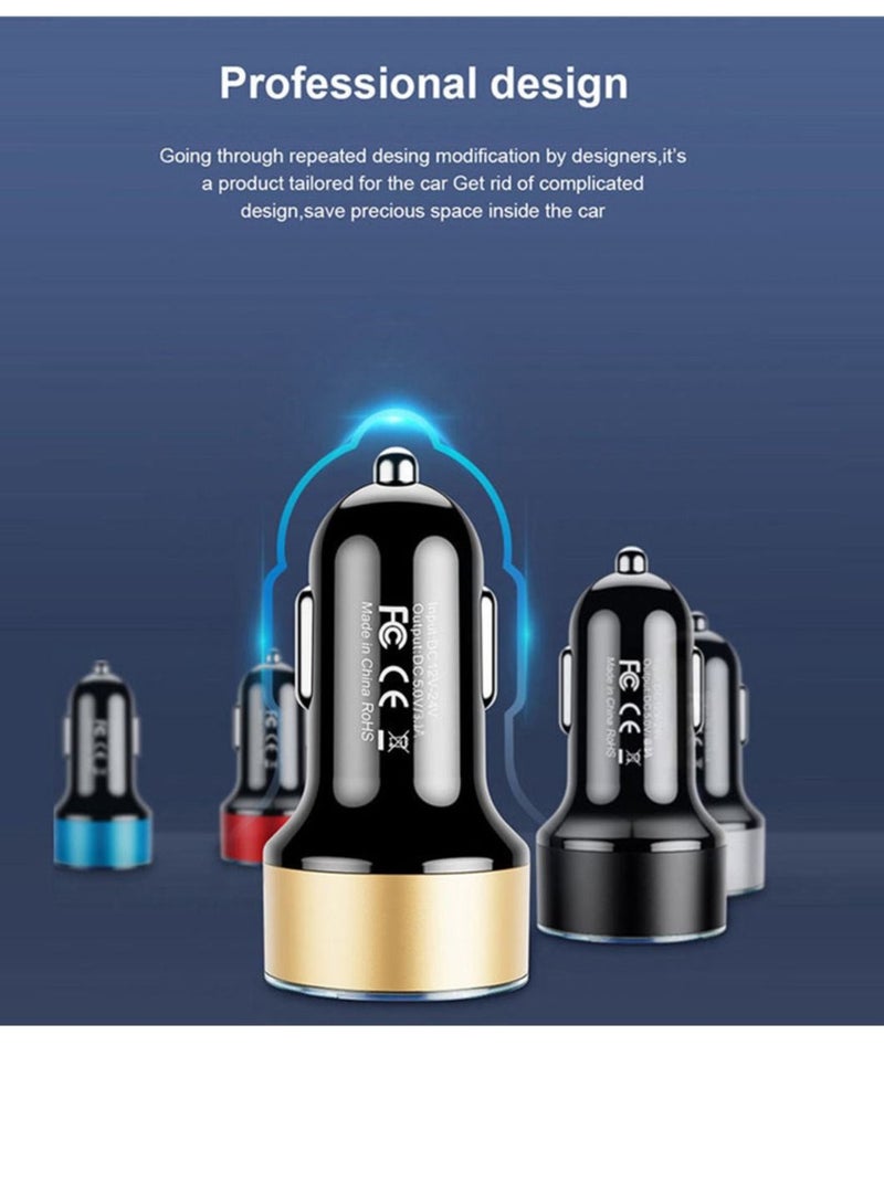 3.1 A USB Car Charger Fast Charging Dual USB Car Phone Charger Adapter For iPhone 14/13/12 Series Phone Silver - Image 5
