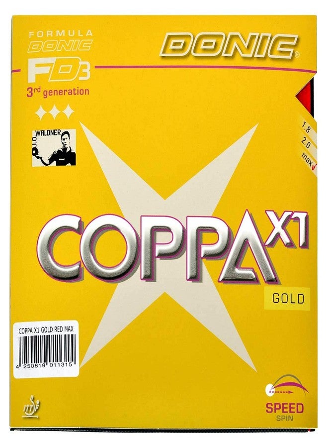 دونيك مطاط تنس الطاولة دونيك كوبا إكس 1 جولد، اللون - أحمر - Image 1