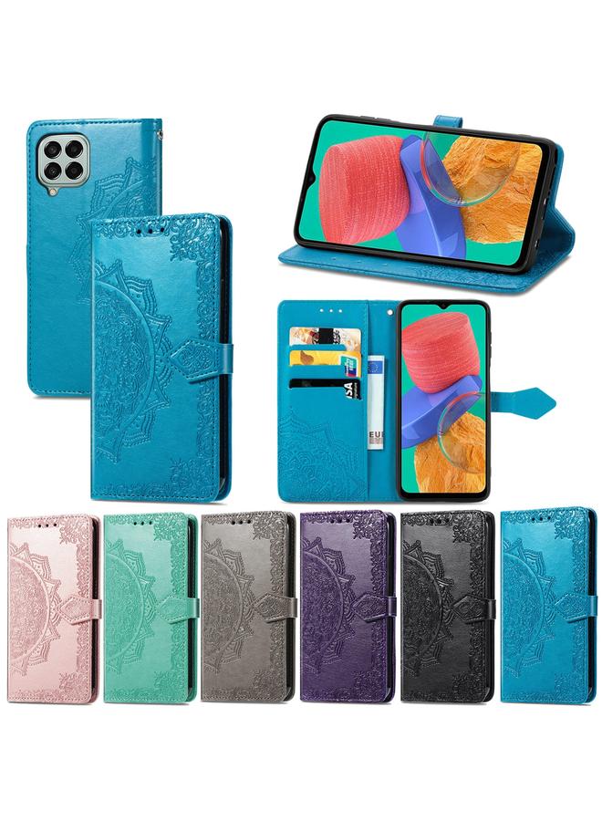اس-توب جراب لهاتف Samsung Galaxy M33 5G، جراب هاتف جلدي قلاب أفقي منقوش بنقشة زهرة ماندالا - Image 5