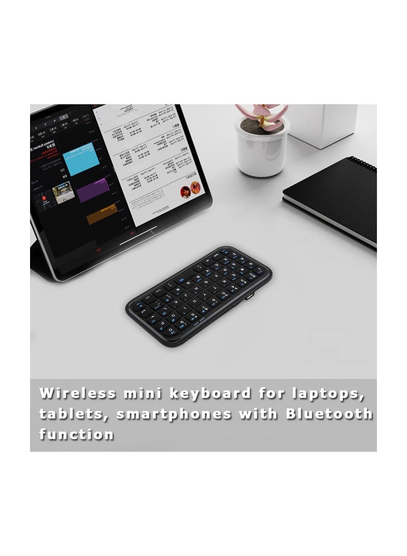 SYOSI Wireless Keyboard Super Mini, Rechargeable Cordless Bluetooth Keybaord, Silent Compact Small Pocket Travel Keypad, Portable Slim Wireless Keyboard, for Computer Laptop PC Notebook Tablets Smartphones - Image 3